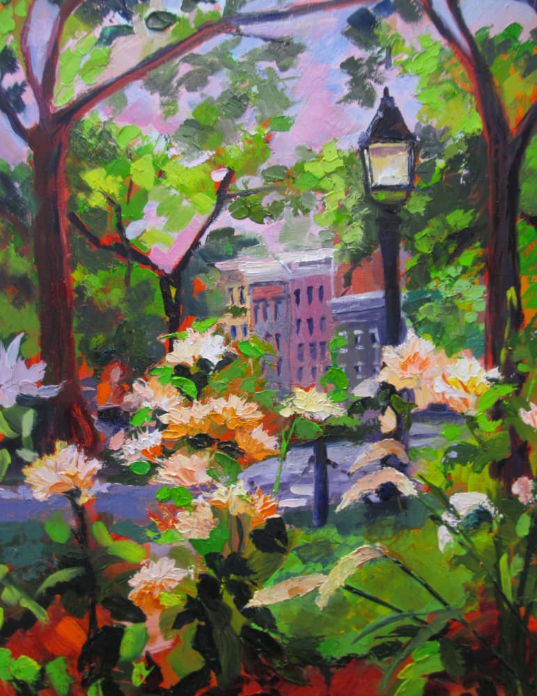 Vibrant Urban Garden by Maxine Shore — canvas wall art