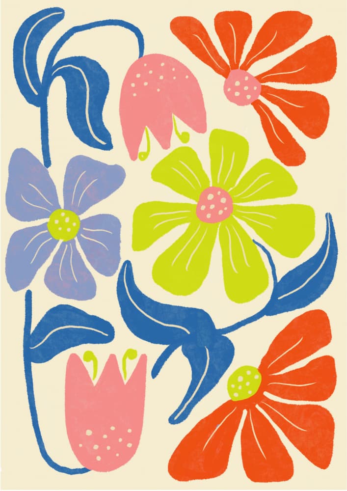 Colorful Floral Blooms by Rozalie Kolkova — canvas wall art