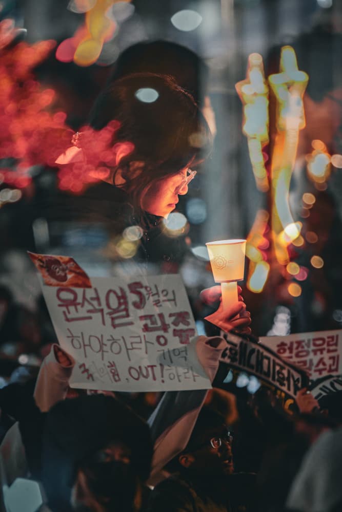 Candlelight Protest Vigil by Kim gyou-pyo — canvas wall art