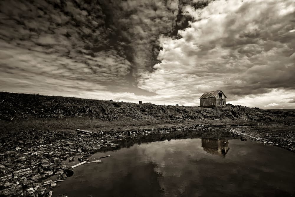 Desolate Barn Reflection by Þorsteinn H. Ingibergsson — canvas wall art