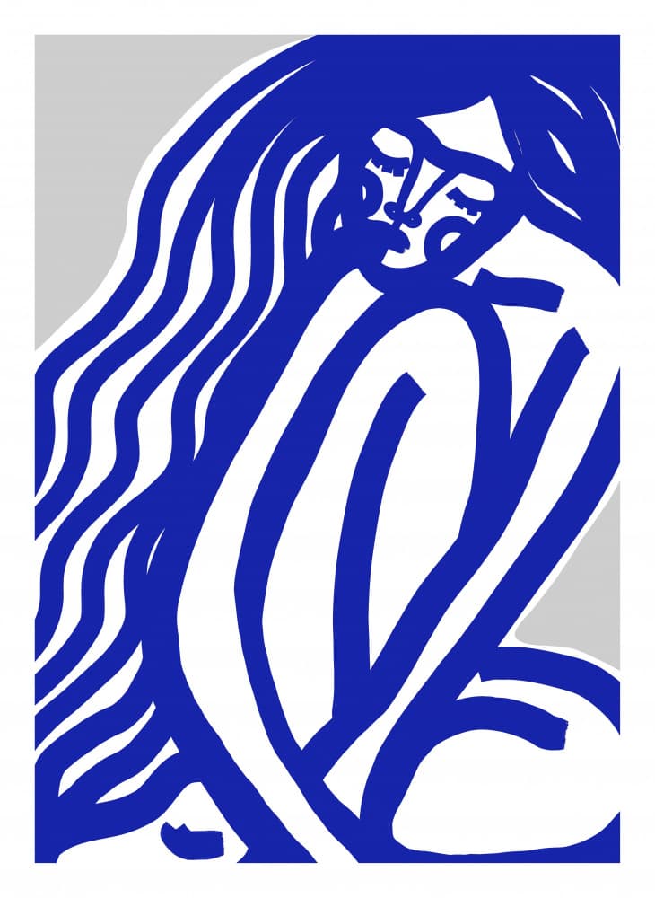 Blue Contours by Treechild — canvas wall art