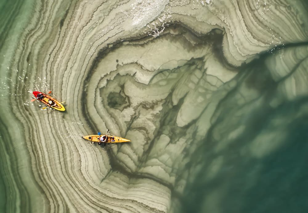 Kayaking Dead Sea Patterns by Ido Meirovich — canvas wall art
