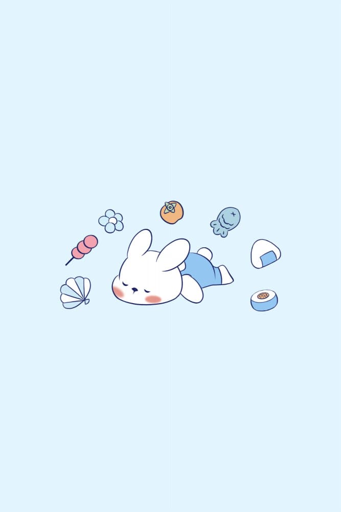 Cute Bunny Snacks by Xuan Thai — canvas wall art