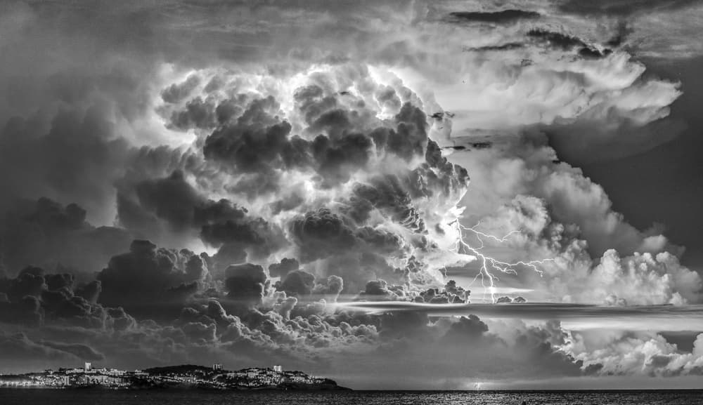 Dramatic Ocean Lightning by Pablo Perdomo — canvas wall art