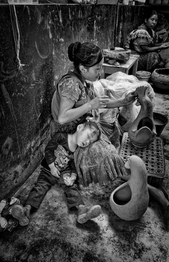 Artisan Mother's Quiet Work by Don Peach — canvas wall art