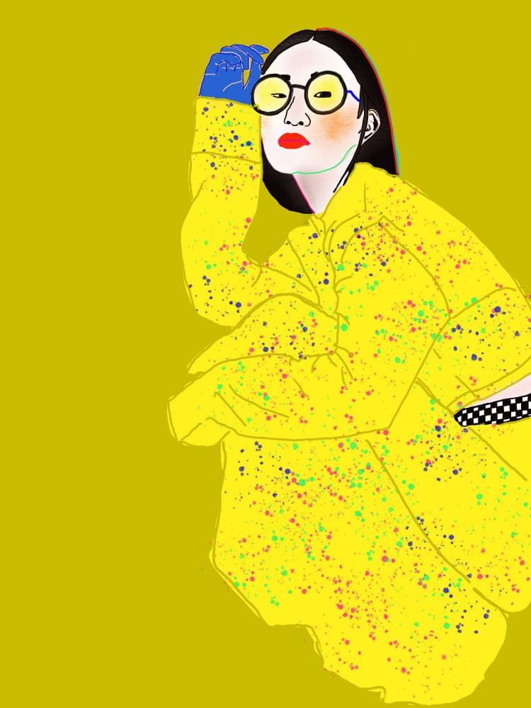 Yellow Splatter Style by Ana Sneeringer — canvas wall art