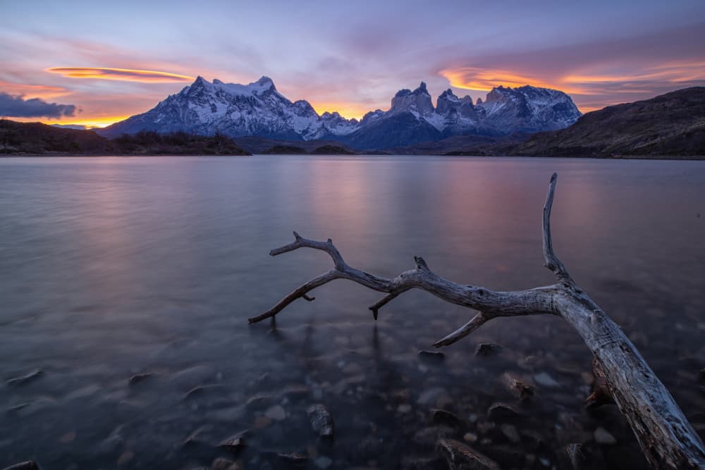 Patagonian Peaks Sunset by April Xie — canvas wall art