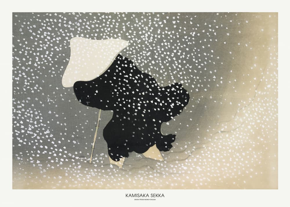 Snow from Momoyogusa by Kamisaka Sekka — canvas wall art