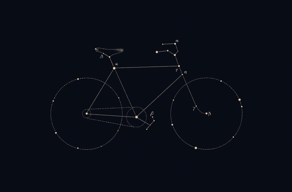 Cosmic Bicycle Constellation by Florent Bodart — canvas wall art