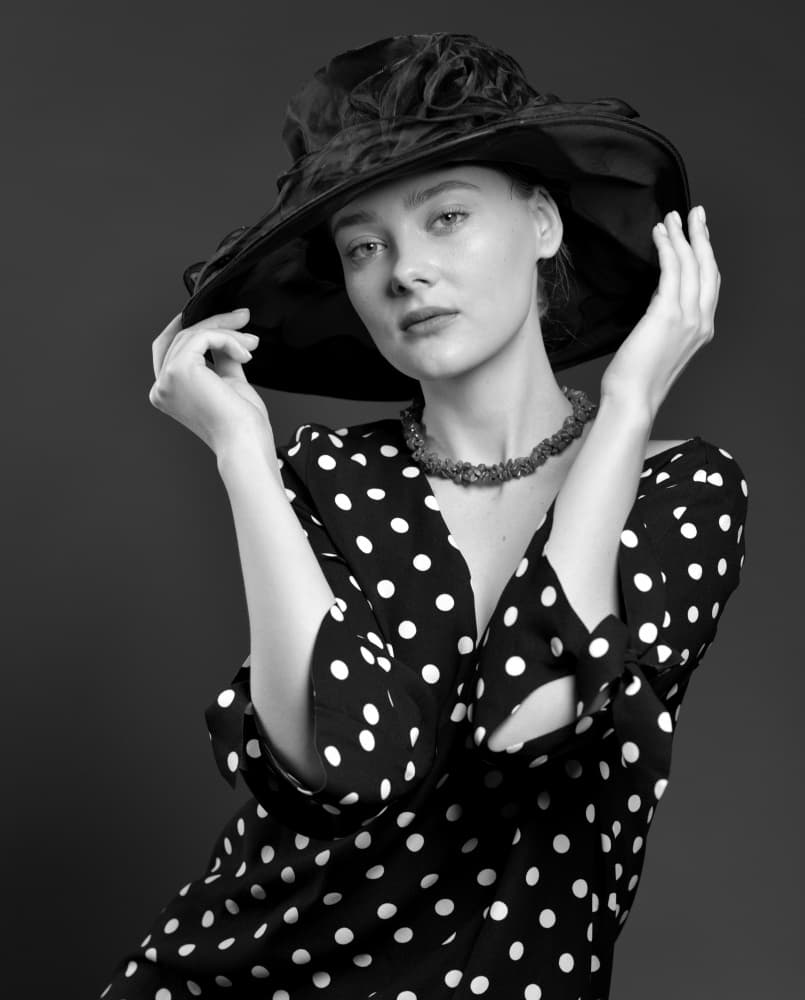 Sophisticated Hat Portrait by Yoram GIL — canvas wall art