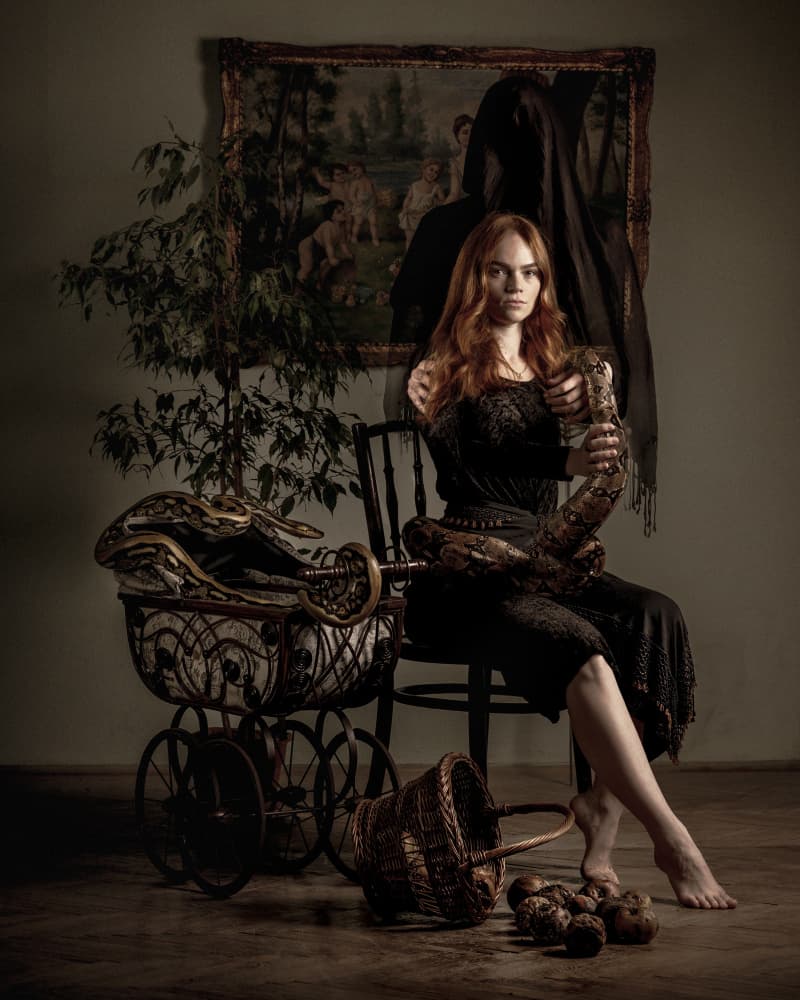 Serpent And The Maiden by Robert Girmencea — canvas wall art