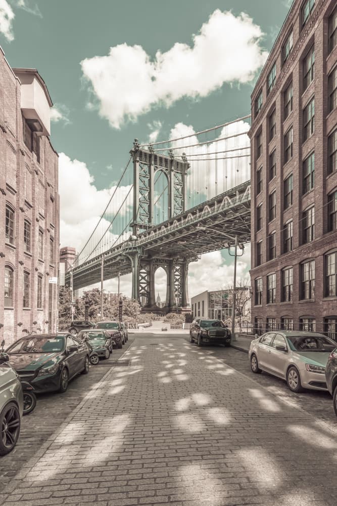 Manhattan Bridge DUMBO Street by Melanie Viola — canvas wall art