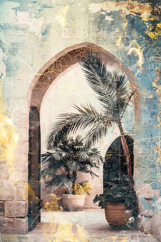 Tranquil Palm Archway by Rafal Kulik — canvas wall art