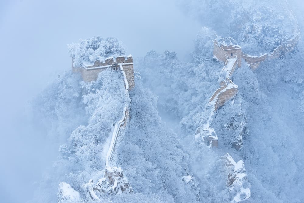 Misty Great Wall Winter by Simoon — canvas wall art