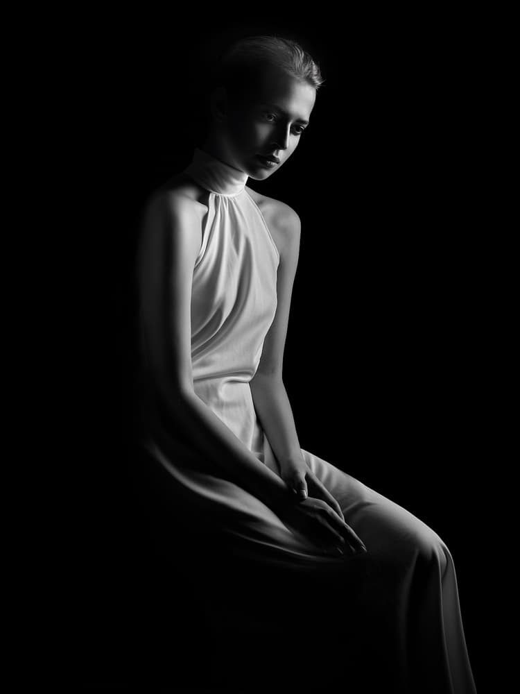 Pensive Elegant Woman by Yuri Shevchenko — canvas wall art