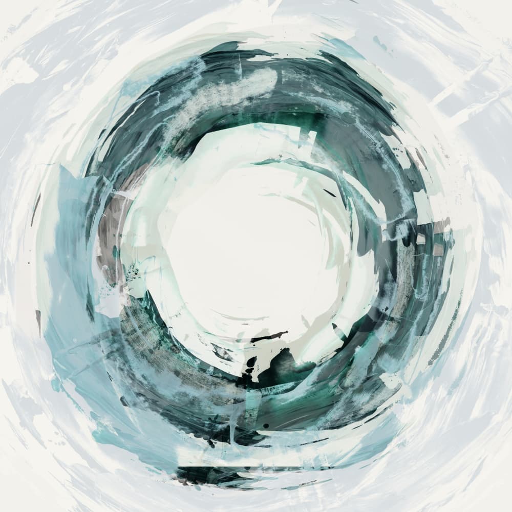 Fluid Aqua Circle by Edward Selkirk — canvas wall art