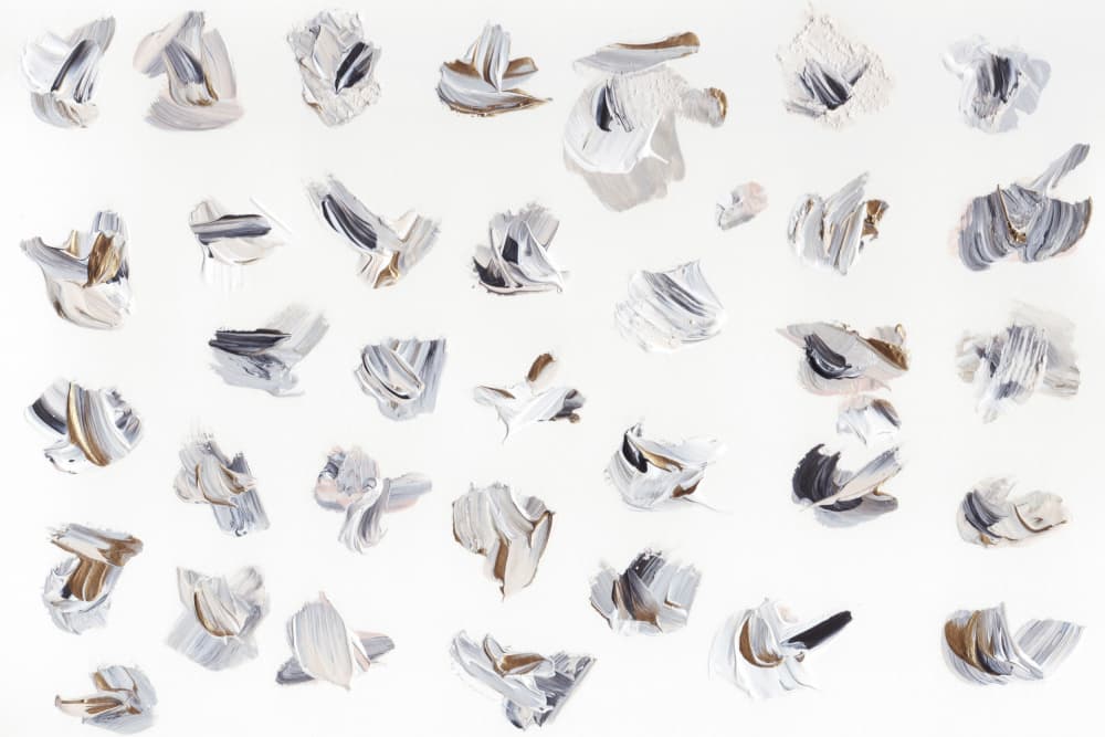 Dynamic Brushstrokes in Neutral Tones by uplusmestudio — canvas wall art