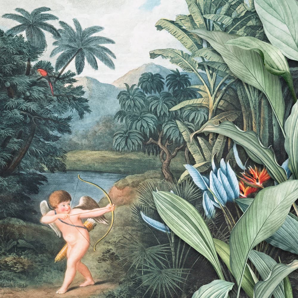 Cupid in Tropical Paradise by Marja van den Hurk — canvas wall art