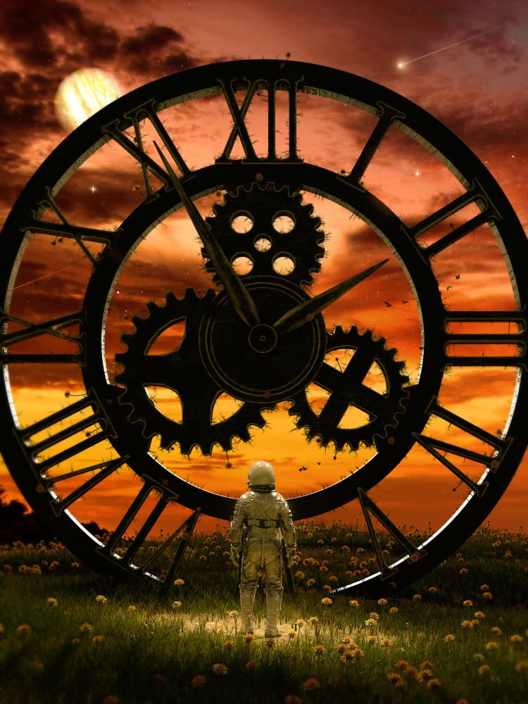 Time Traveler's Sunset by Nicebleed — canvas wall art