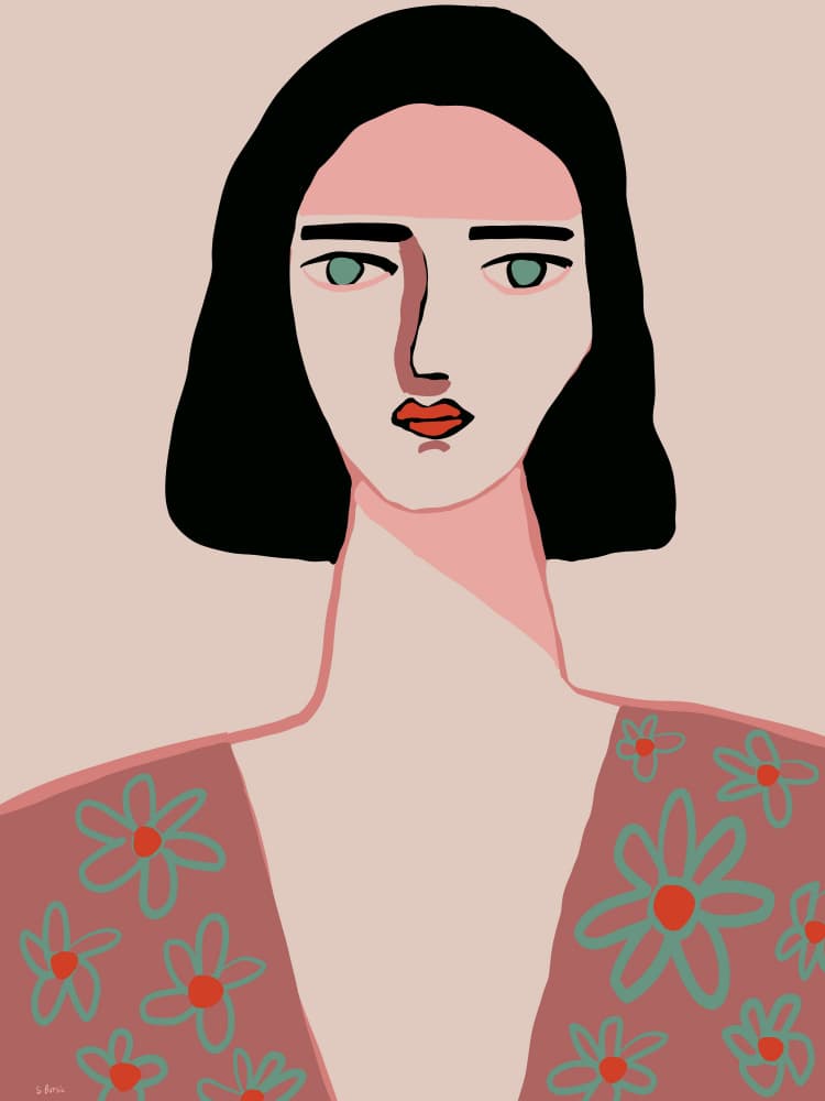 Modern Floral Woman by Sharyn Bursic — canvas wall art