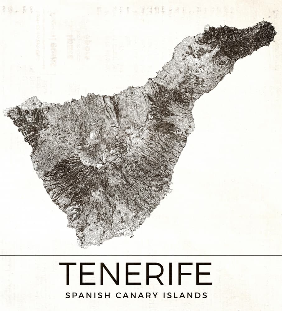 Tenerife Island Topography by Nicholas — canvas wall art