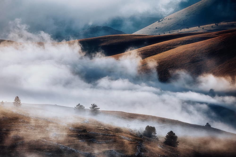 Serene Misty Landscape by Francesco Riccardo Iacomino — canvas wall art