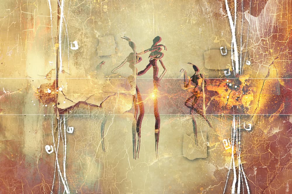 Ancient Tribal Dance by Rafal Kulik — canvas wall art