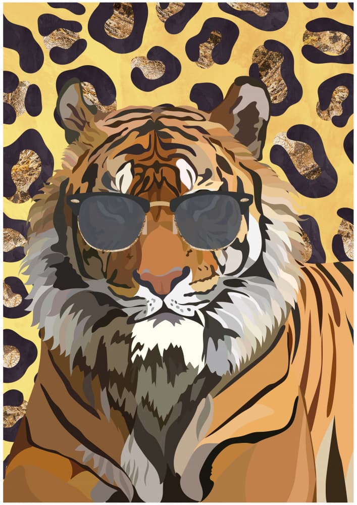 Cool Tiger Sunglasses by Sarah Manovski — canvas wall art