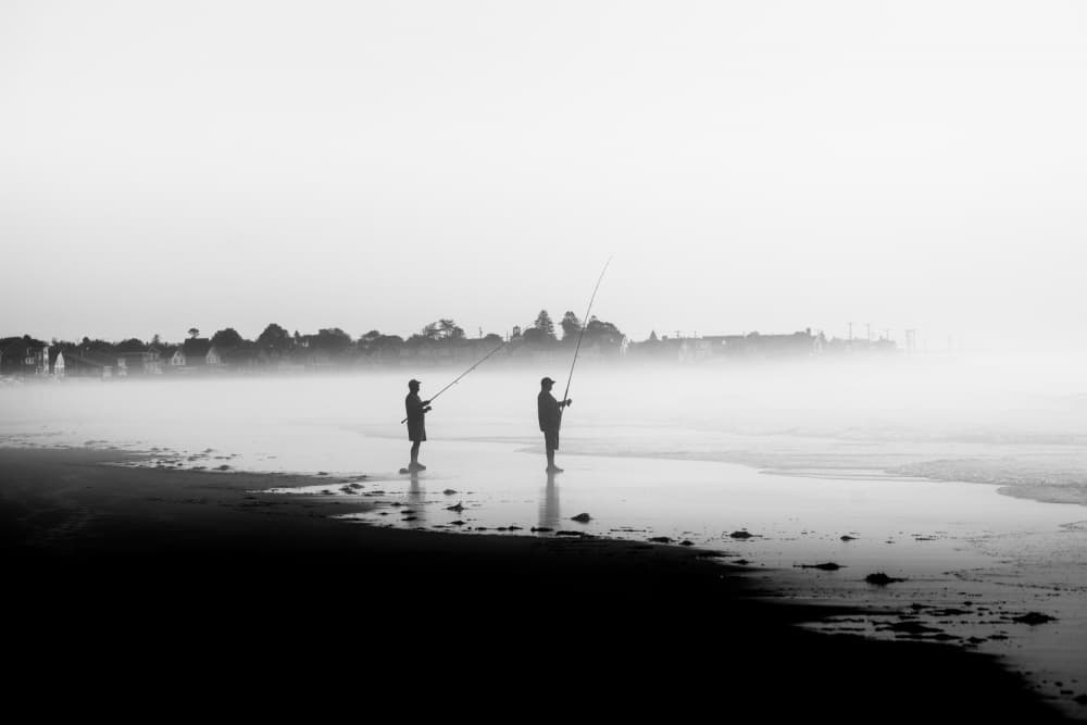 Fishermen in the Mist by John-Mei Zhong — canvas wall art