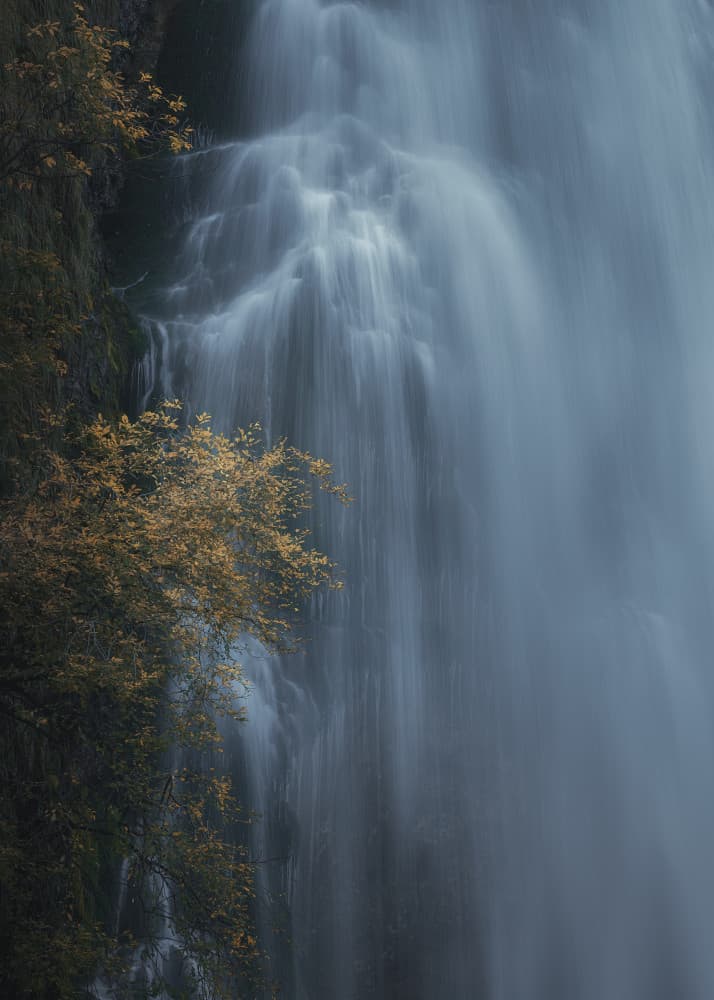 Misty Autumn Waterfall by Thomas de Franzoni — canvas wall art