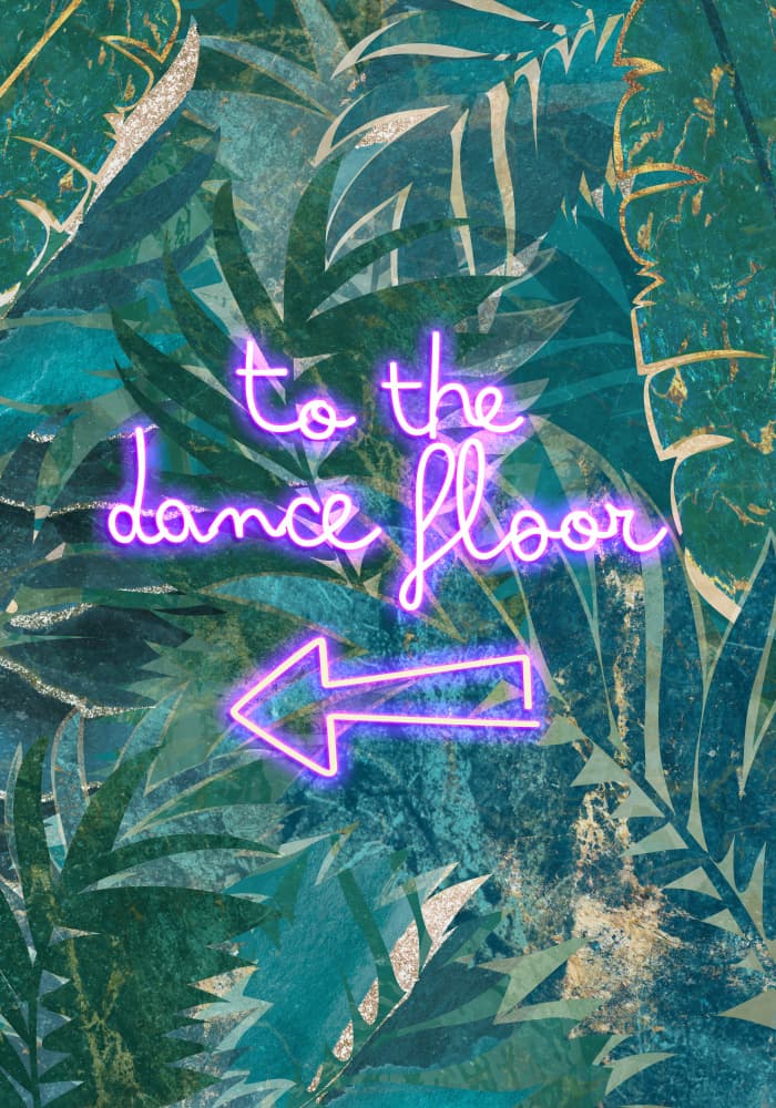Neon Jungle Dance Floor by Sarah Manovski — canvas wall art