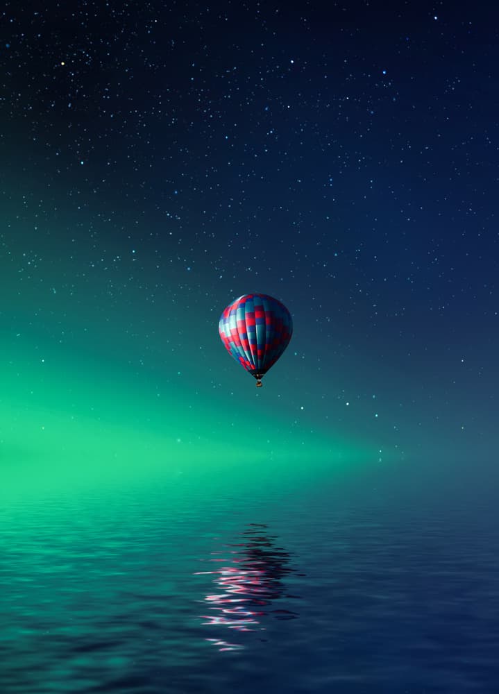 Starlit Balloon Reflection by Bess Hamiti — canvas wall art