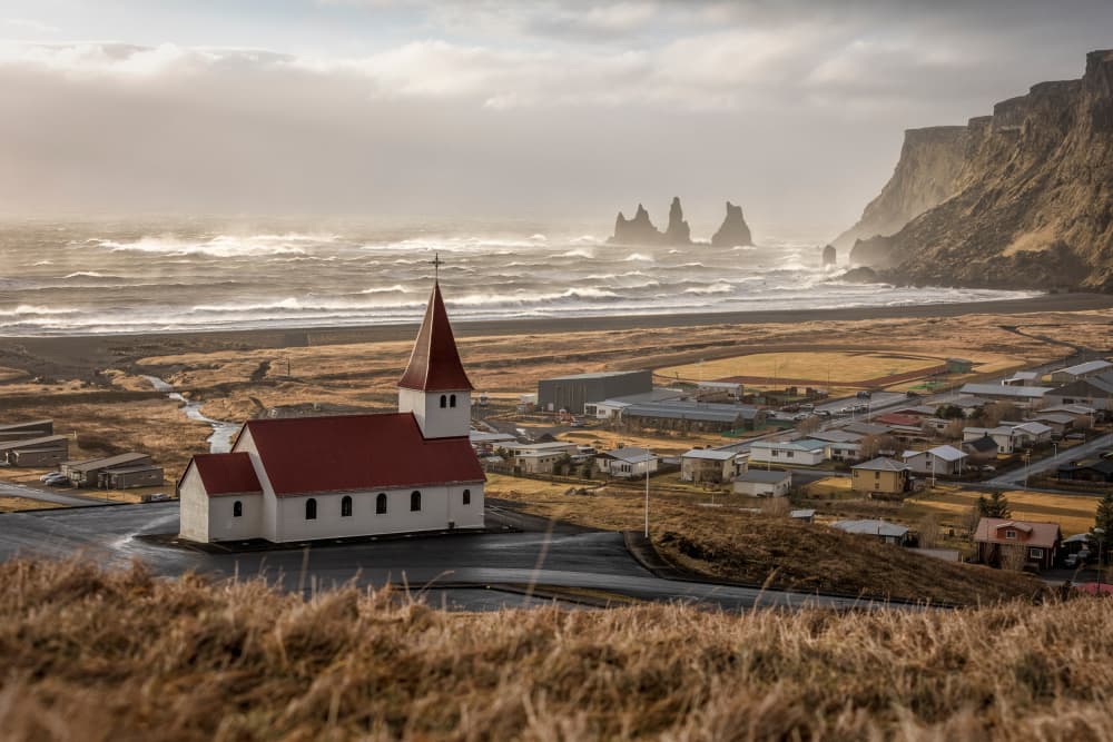 Scenic Church Coastal Village by Juan José — canvas wall art