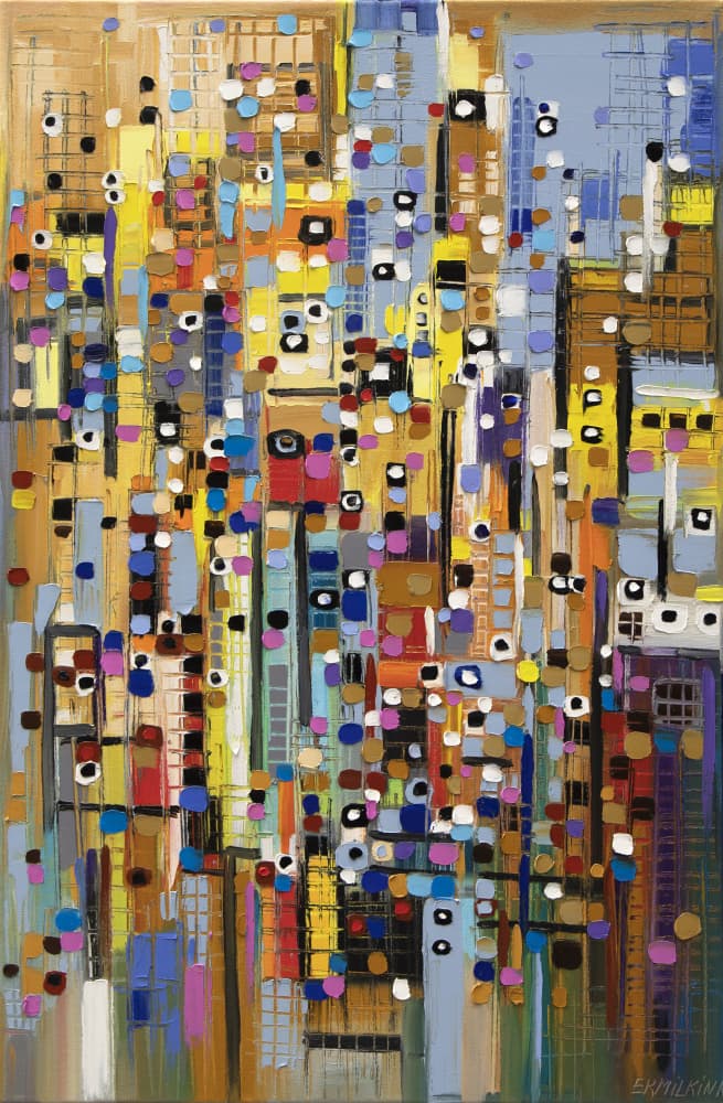 Vibrant City Lights by Ekaterina Ermilkina — canvas wall art