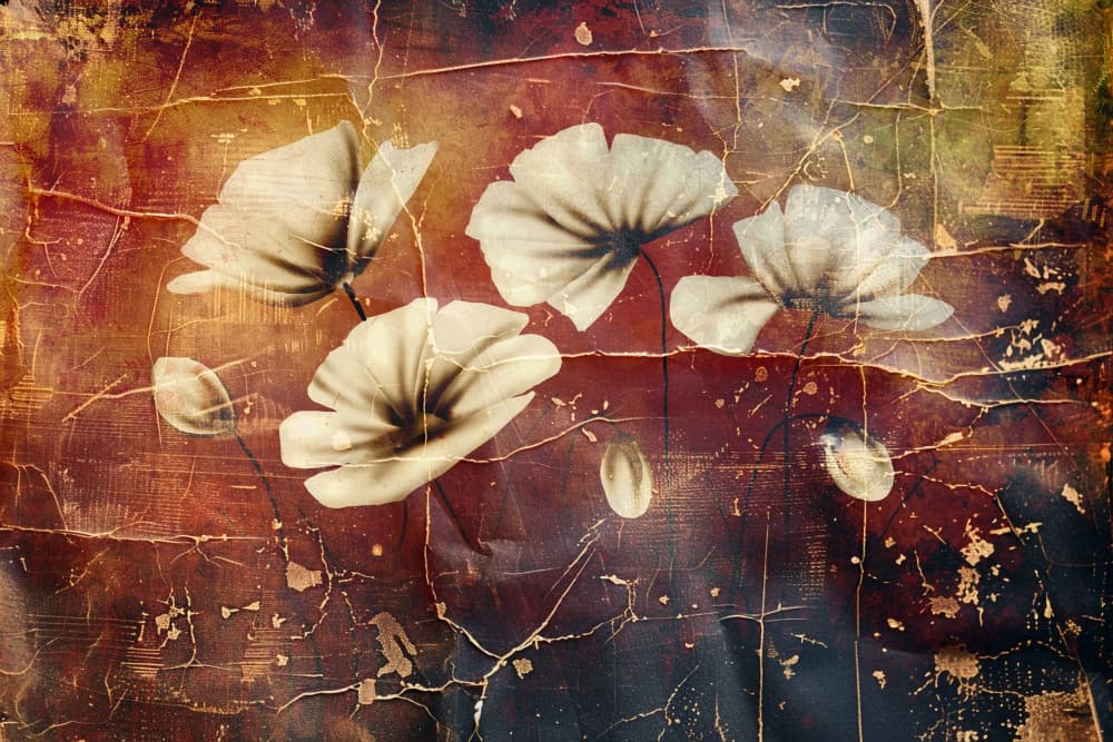Vintage Poppies Texture by Rafal Kulik — canvas wall art