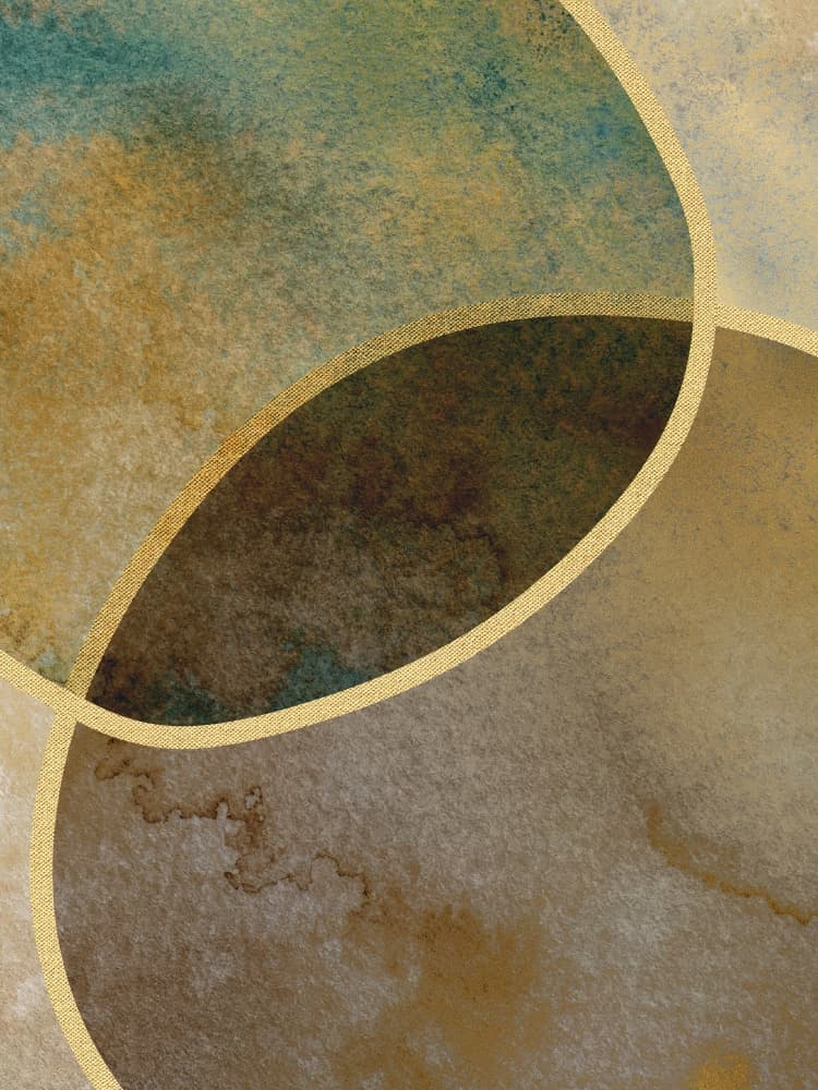 Golden Abstract Geometry by Bilge Paksoylu — canvas wall art
