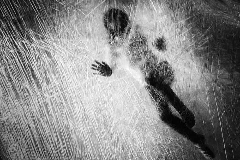 Tangled Human Silhouette by Roswitha Schleicher-Schwarz — canvas wall art