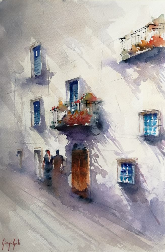 Sunny Mediterranean Street by Giorgio Gosti — canvas wall art