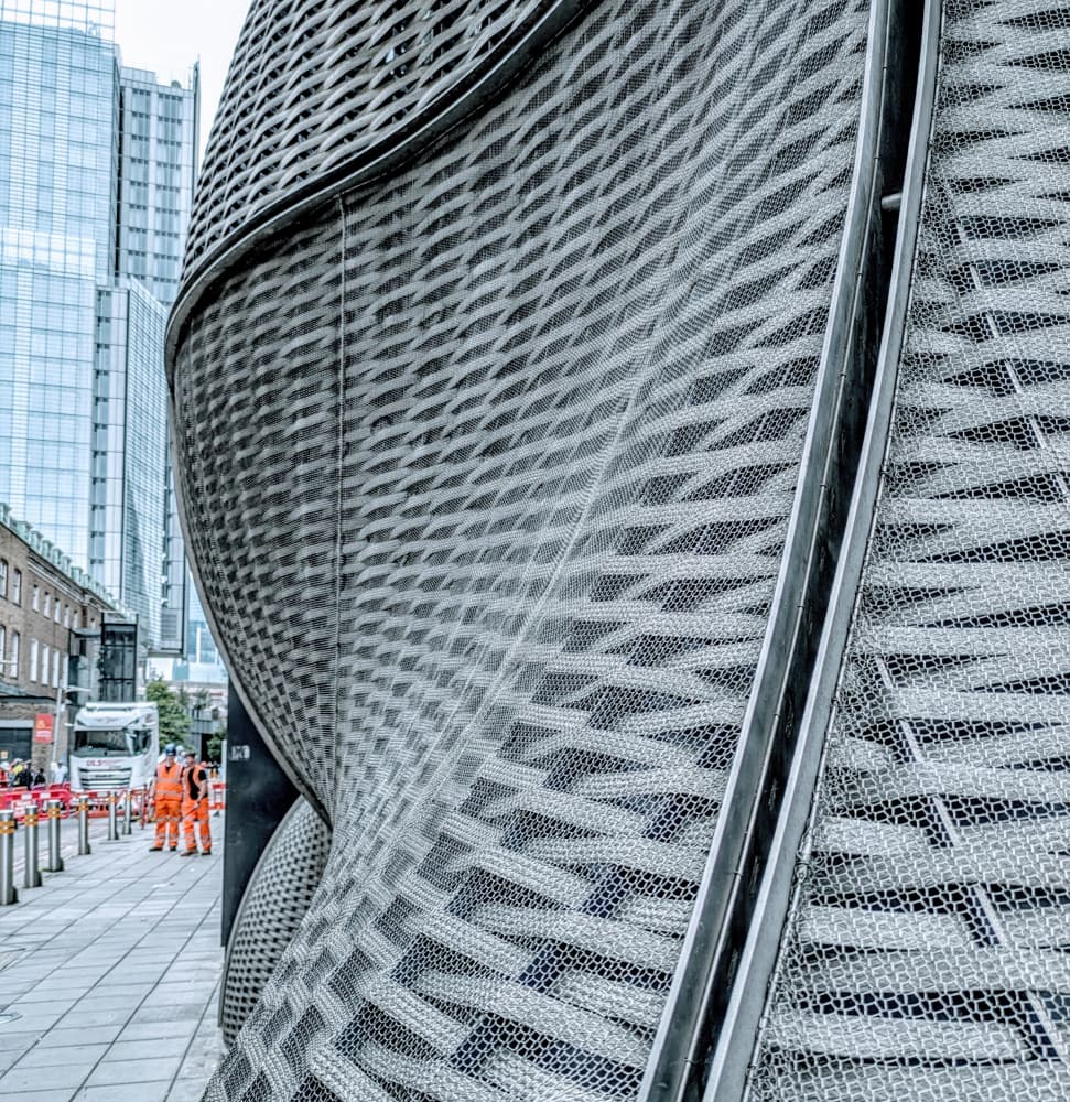 Curved Metal Grid by Elizabeth Allen — canvas wall art
