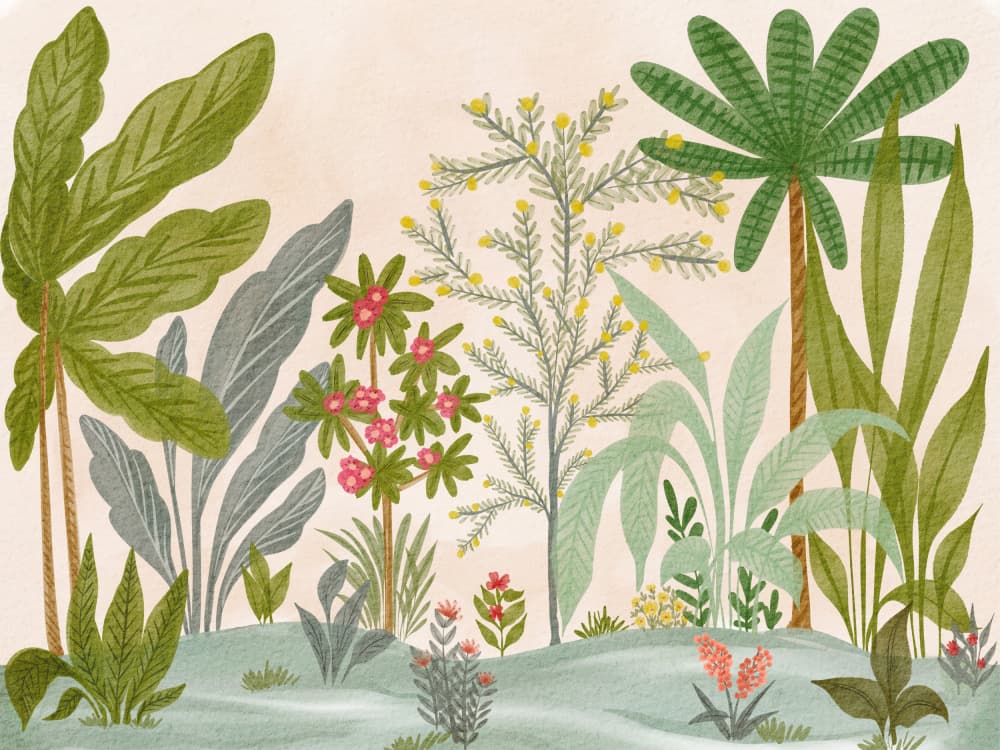 Lush Tropical Garden by Nikita Jariwala — canvas wall art