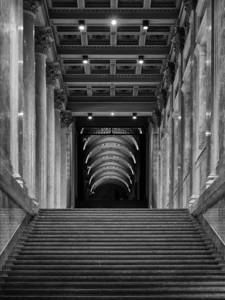 Grand Architectural Staircase by Primož Kožuh — canvas wall art