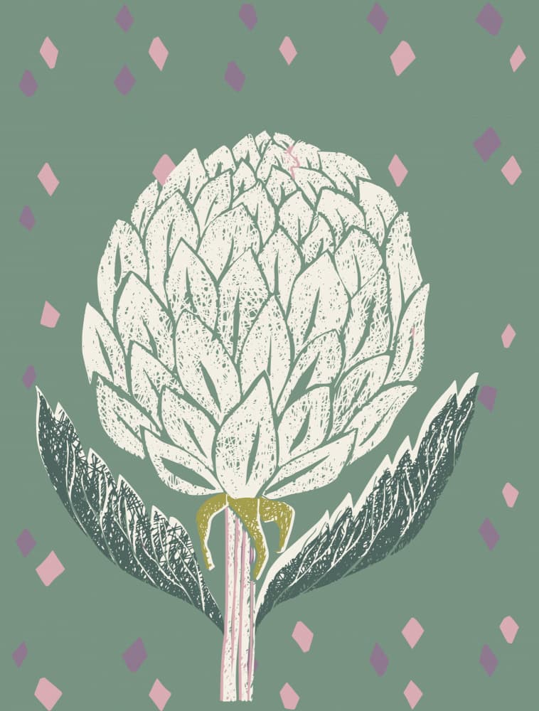 Green Artichoke Botanical by Annick — canvas wall art