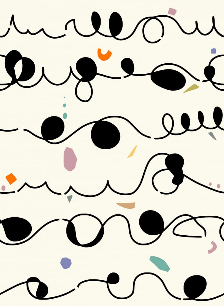 Wavy Abstract Lines by Annick — canvas wall art