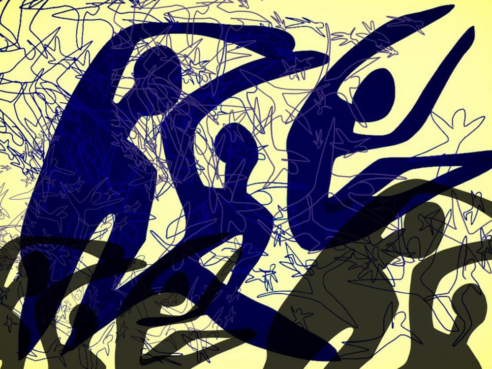 Dynamic Dancing Figures by Jocelyn Wortley — canvas wall art