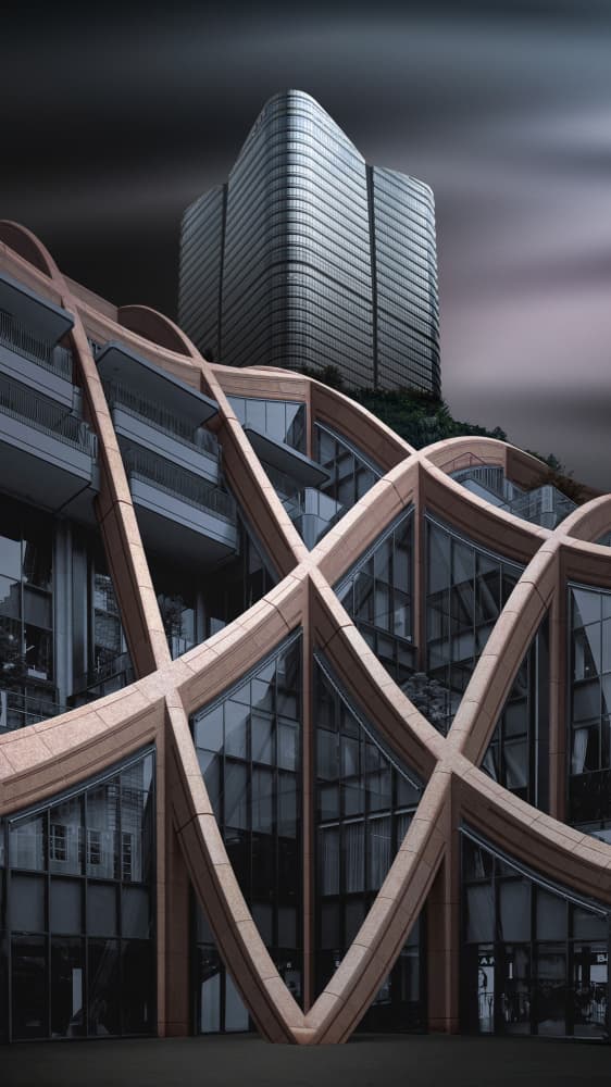 Modern Architectural Curves by Shuchuan Liu — canvas wall art