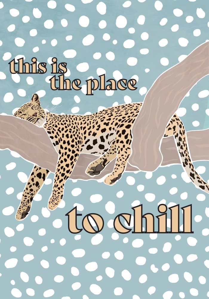 Chilling Leopard on Branch by Sarah Manovski — canvas wall art