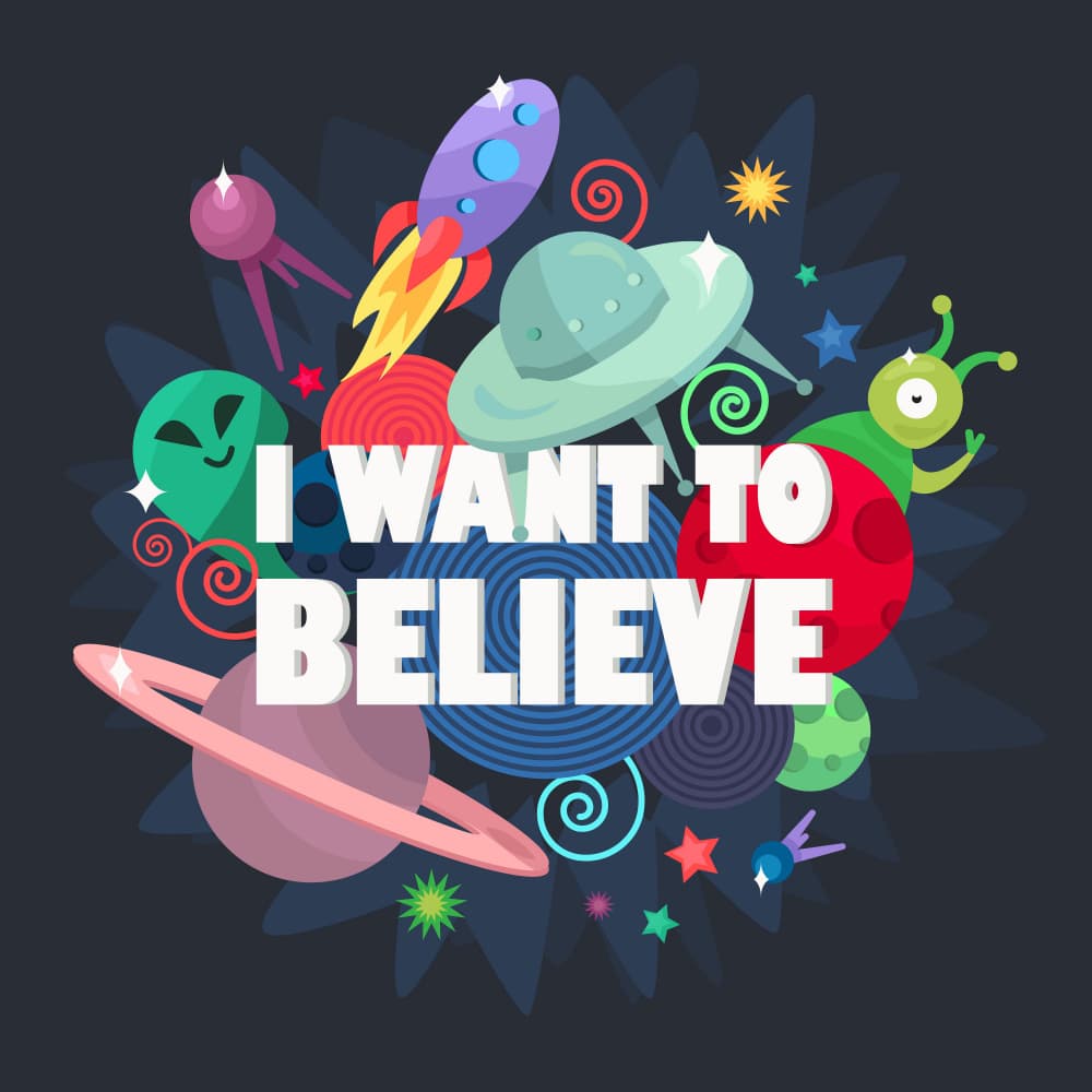 Believe In Outer Space by Marika Barsrsind — canvas wall art