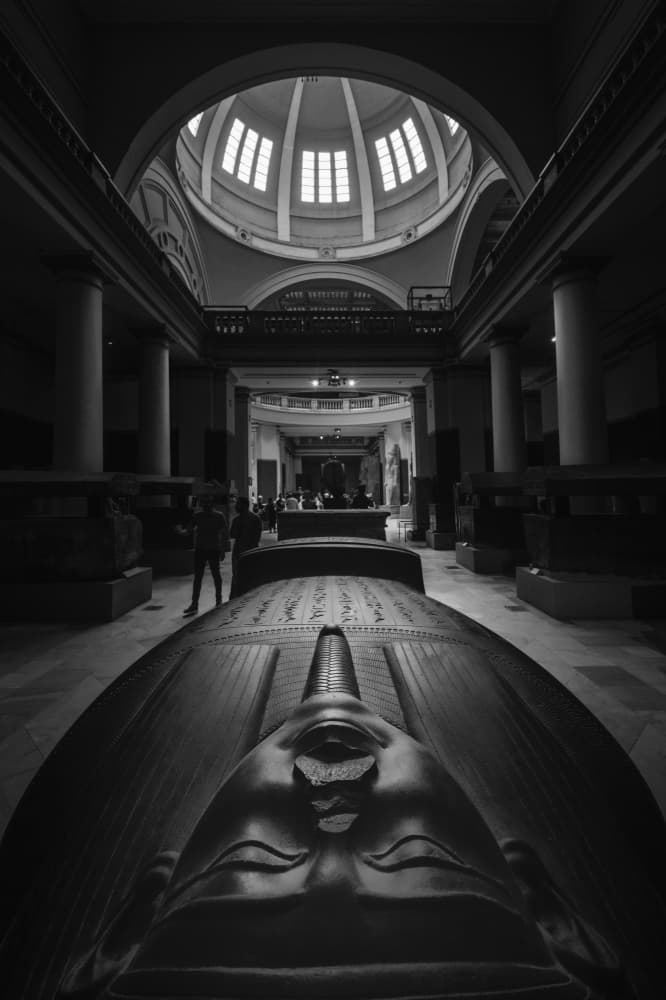 Ancient Sarcophagus Museum Hall by hishamtwhed — canvas wall art
