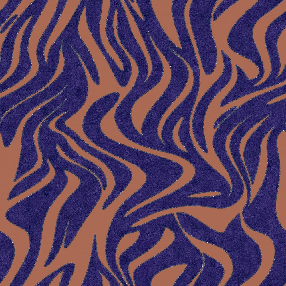 Terracotta Indigo Waves by Bilge Paksoylu — canvas wall art