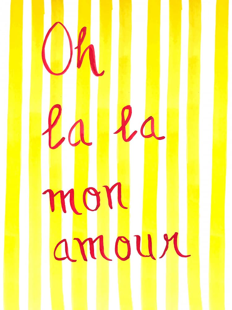 Oh La La Love Script by Elizabeth C — canvas wall art
